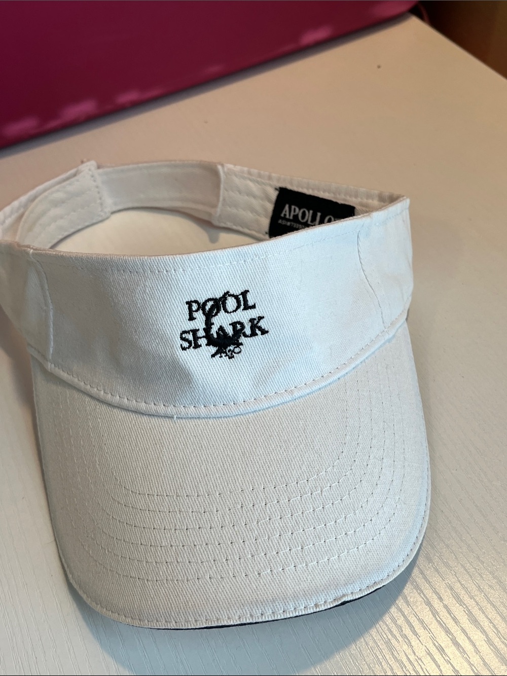 APOLLO USA White Visor Strap with Branded Tag
